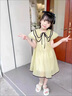 G.DUCKKIDS女童連衣裙夏裝2025新款洋氣時髦中大兒童裝公主裙女孩夏季長裙子 綠色 140 曬單實拍圖