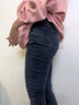 米豆小主高腰牛仔褲女加絨秋冬彈力長(cháng)褲修身顯瘦顯高韓版鉛筆褲小腳褲緊身 藍灰色-1111 29 建議 110-120斤 曬單實(shí)拍圖