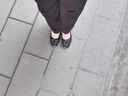 富貴鳥單鞋女鞋夏季增高皮鞋女士坡跟休閑鞋厚底真皮黑色通勤工作鞋子女 黑色【跟高4.5CM】 37 曬單實拍圖