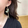She's茜子自然復(fù)刻原創(chuàng)國風(fēng)刺繡蝴蝶流蘇耳環(huán)輕奢新中式高級(jí)感耳墜耳飾 苔綠D0 曬單實(shí)拍圖