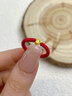 COISE黃金戒指女足金999金豆紅繩編織指環(huán)轉運食指戒送女友情人節禮物 小愛(ài)心手工編織黃金戒指 曬單實(shí)拍圖