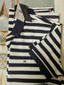 TOMMY HILFIGER【透氣舒適】夏季男珠地網(wǎng)眼撞色條紋休閑短袖T恤POLO02355 黑白條紋0A4 M (推薦：135-150斤) 曬單實拍圖