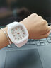 妃袖 小清新香芋紫方形手表網(wǎng)紅新款獨角獸韓版原宿電子手表方下單圈 白色 電池 曬單實(shí)拍圖