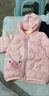 迪士尼童裝嬰兒棉服冬季小童加厚兒童羽絨棉衣秋冬寶寶女童男童連帽外套 氣球熊橘粉 90 建議80-90cm1歲-1歲半cm 曬單實(shí)拍圖