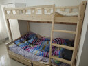 金柏栎 实木床 上下铺 小孩床 实木双人高低床母子床组合 双层床上下床 爬梯床+书架+抽屉+床垫 上100下120长200 实拍图