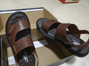 卡帝樂(lè )鱷魚(yú)（CARTELO）夏季涼鞋男真皮軟底防滑沙灘鞋2025新款透氣休閑外穿兩用涼拖鞋 深棕色 41 曬單實(shí)拍圖