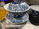 鐘家窯蓋碗陶瓷景德鎮純手繪青花龍鳳呈祥三才蓋碗泡茶碗茶器茶碗 曬單實(shí)拍圖