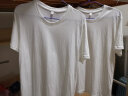 南极人（Nanjiren）两件装 男士短袖t恤夏季圆领黑白体恤T 纯色半袖上衣服打底衫男装CST01白+白 M 实拍图