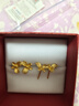菜百首飾 黃金耳飾 足金精致小巧花絲蝴蝶耳飾（直鉤彎鉤隨機發(fā)）  HJ 黃金耳飾 約2.00g 曬單實(shí)拍圖
