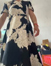 俞兆林（YUZHAOLIN）中年媽媽裝連衣裙女裝夏季2025新款印花裙子50歲洋氣中老年女裝 黑色 XL （建議105斤內） 曬單實(shí)拍圖
