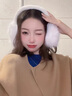 致仕 ZISIZ白色耳罩女冬季可愛毛絨茸耳套防凍耳包保暖加厚兔毛護耳捂子 #001-白色 曬單實拍圖