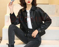 皮爾卡丹女裝  針海寧真皮皮衣女短款2024春秋新款韓版休閑綿 黑色 XL 建議110-120斤 曬單實(shí)拍圖