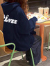 迪伽達(dá)連帽衛(wèi)衣男春秋冬季款潮牌休閑寬松美式百搭加絨帽衫外套上衣 CXS-LM369黑色(常規(guī)) XL 曬單實(shí)拍圖