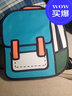 abay韓版二次元可愛(ài)小清新小學(xué)生初中生高中學(xué)生背包韓版3d日式漫畫(huà) 天藍色 曬單實(shí)拍圖