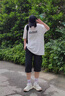 夏冰妮休閑短褲男夏季男士七分褲運(yùn)動速干大碼夏天寬松沙灘褲薄款大褲衩 黑色+藍(lán)色 XL 曬單實(shí)拍圖