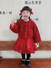 班喜迪女童連衣裙秋冬裝2025新款女寶寶周歲禮服冬季裙子兒童生日公主裙 紅色 100 曬單實(shí)拍圖