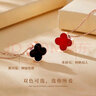 Grace Girl真鉆四葉草雙面戴項(xiàng)鏈女輕奢鎖骨鏈七夕情人節(jié)生日禮物送女友老婆 黑色鉆石項(xiàng)鏈【多倉(cāng)直發(fā)不刻字】 曬單實(shí)拍圖