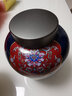 百貝 中國(guó)風(fēng)陶瓷琺瑯彩茶葉罐禮盒裝錫蓋大號(hào)家用紅茶普洱密封儲(chǔ)物罐 中國(guó)風(fēng)【吉祥罐、中號(hào)】霽藍(lán) 曬單實(shí)拍圖