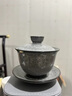 尚品邦 懸停三才蓋碗大號單個(gè)泡茶杯手工鐵胎黑開(kāi)片化冰裂紋陶瓷功夫茶 鐵胎遇水即化冰花蓋碗 曬單實(shí)拍圖