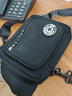 暄琰潮牌斜挎包男小包日系休閑手機包潮流小挎包輕便機能背包女單肩包 潮流小挎包【黑色加徽章】 曬單實(shí)拍圖
