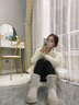 AU&MU澳洲冬季雪地靴女士加厚羊皮毛一體中筒女靴加絨保暖百搭防滑棉鞋 栗色 【羊皮毛一體】555 37 U6 曬單實(shí)拍圖