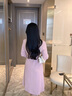 AD正式場(chǎng)合連衣裙女氣質(zhì)時(shí)尚西服裙子OL通勤輕奢職業(yè)裝夏季 七分袖粉色連衣裙 S 曬單實(shí)拍圖
