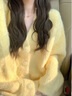 DXOT2025黃色奶系穿搭v領(lǐng)軟糯針織衫女秋冬超好看溫柔仙女毛衣外套女 奶黃色 M 建議95-110斤 曬單實(shí)拍圖