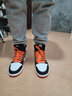耐克（NIKE）【潮】NIKE耐克 air jordan耐克男鞋春夏季新款aj1中高幫板鞋 575441/555088-180黑白橙黑腳趾扣碎 42 曬單實(shí)拍圖