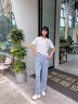 翊尚美天絲牛仔褲女夏季薄款2025年新款寬松闊腿褲子女小個(gè)子垂感休閑褲 藍(lán)色【升級(jí)天絲透氣面料】 L 【100-120斤】 曬單實(shí)拍圖