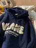 余潮500g重磅秋冬季衛衣男高克重印花連帽衫美式復古情侶外套oversize 藏青色 M合適100-110斤 曬單實(shí)拍圖