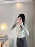 LDBE長(zhǎng)袖針織衫女秋冬2025新款修身內(nèi)搭方領(lǐng)設(shè)計(jì)感慵懶風(fēng)打底衫上衣潮 奶奶灰 M 曬單實(shí)拍圖