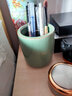 冠堂居多功能筆筒大號簡(jiǎn)約創(chuàng  )意筆筒收納精品陶瓷復古中國風(fēng)筆筒 小號哥窯鐵線(xiàn) 米黃 曬單實(shí)拍圖