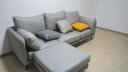 简派印橡 沙发 布艺沙发简约现代大小户型客厅家具北欧轻奢沙发组合XH-8123B 银灰色 三人位（2.1米）+脚踏 实拍图