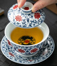 京峰閣 茶具三才蓋碗套裝 景德鎮(zhèn)陶瓷青花瓷高端泡茶碗喬遷送禮三件套 青花釉里紅蓮紋元寶介杯160ml 曬單實(shí)拍圖