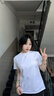 山朵棉白色t恤女短袖夏季2024年新款圓領(lǐng)寬松大碼百搭半袖顯瘦修身上衣 白色 M   【推薦95-1121斤】 曬單實(shí)拍圖