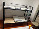 歐晟上下鋪鐵床雙層床員工宿舍鐵架床學(xué)生宿舍床雙人上下床加厚鐵藝床 鉆石黑 寬120cm+實(shí)木杉木板+床墊 曬單實(shí)拍圖