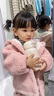 幼歌（YOUGE）嬰幼兒立體小羊連帽加絨外套親膚舒適毛絨拼接褲腳子潮 粉紫色外套 90 cm 曬單實(shí)拍圖