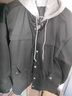 安初夏假兩件羽棉絨服男士休閑套裝冬季外套新款加厚寬松棉衣服男裝棉襖 黑色棉服三件套 XL 曬單實(shí)拍圖