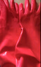 俏代美（QIAODAIMEI）洗碗手套加絨加厚保暖加長(cháng)款男女家務(wù)廚房耐用橡膠乳膠皮洗衣手套 一體絨手套【紅色40cm】1雙裝 均碼 曬單實(shí)拍圖