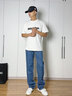 Calvin KleinJeans【復(fù)刻90系列】四季款男士ck經(jīng)典復(fù)古直筒牛仔褲J323082 1AP-牛仔深藍 常規(guī) 30 30 曬單實拍圖