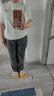 Navigare意大利小帆船休閑褲女通勤西褲微喇九分褲2332073507 暗巖灰 XL  曬單實(shí)拍圖