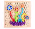 玩控 儿童蘑菇钉插板拼图 宝宝幼儿玩具 diy玩具 立体拼图 儿童玩具 多功能拼盘蘑菇钉 实拍图