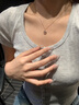 Grace Girl18K金鉆石項鏈女士跳動(dòng)之心鎖骨鏈玫瑰金彩金送女友生日禮物 18K金鉆石項鏈 曬單實(shí)拍圖