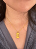 周大福福字如意算盤實(shí)心黃金吊墜項鏈(工費(fèi):520計價)EOF1040七夕 40cm 足金 約9.55g 曬單實(shí)拍圖