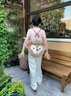 CTOX冰絲音符印花山本褲女春秋秋季2024新款休閑遛彎小個子白色闊腿褲 白色【款】 常規(guī) M 適合體重【96-110斤】 曬單實(shí)拍圖