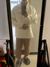 BJHG不計后果秋季美式高級感PU皮衣外套男潮牌小眾寬松情侶機車夾克女 白色 S 曬單實拍圖