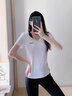 斯泊恩瑜伽服女套裝夏季薄款短袖速干健身服三件套寬松大碼運動(dòng)套裝修身顯瘦2022新款時(shí)尚V領(lǐng)外穿跑步服 白色上衣+長(cháng)褲 L 曬單實(shí)拍圖