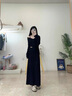 妙奕嘉黑色連衣裙女裙子夏季高級感赫本風純欲性感氣質(zhì)顯瘦包臀長裙禮服 黑色斜肩性感長裙 M 【建議85-120斤】 曬單實拍圖