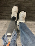 Lee Cooper個(gè)性時(shí)尚老爹鞋系帶厚底增高休閑鞋女LCQBCA2243072 米灰 37碼 曬單實(shí)拍圖