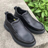 海瀾之家（HLA）男鞋2025新款頭層牛皮套腳皮鞋男加絨保暖鞋 黑色【加絨】 40 曬單實拍圖